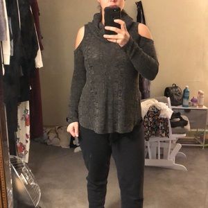 Cold shoulder sweater